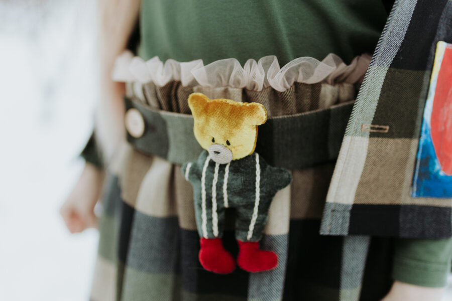 Lācītis jostiņa/mantiņa no gleznas "Manā pasaulē ir divas sirsniņas"